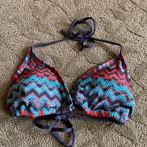 Chevron red and black triangle bikini top mossimo